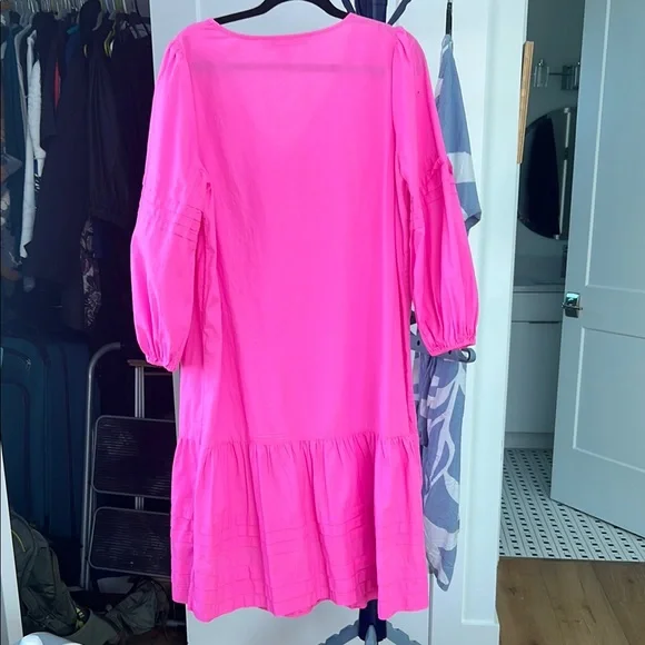 Lilly Pulitzer Pink Ruffled Tiered Sundress with Bishop Sleeves - Picture 3 of 4